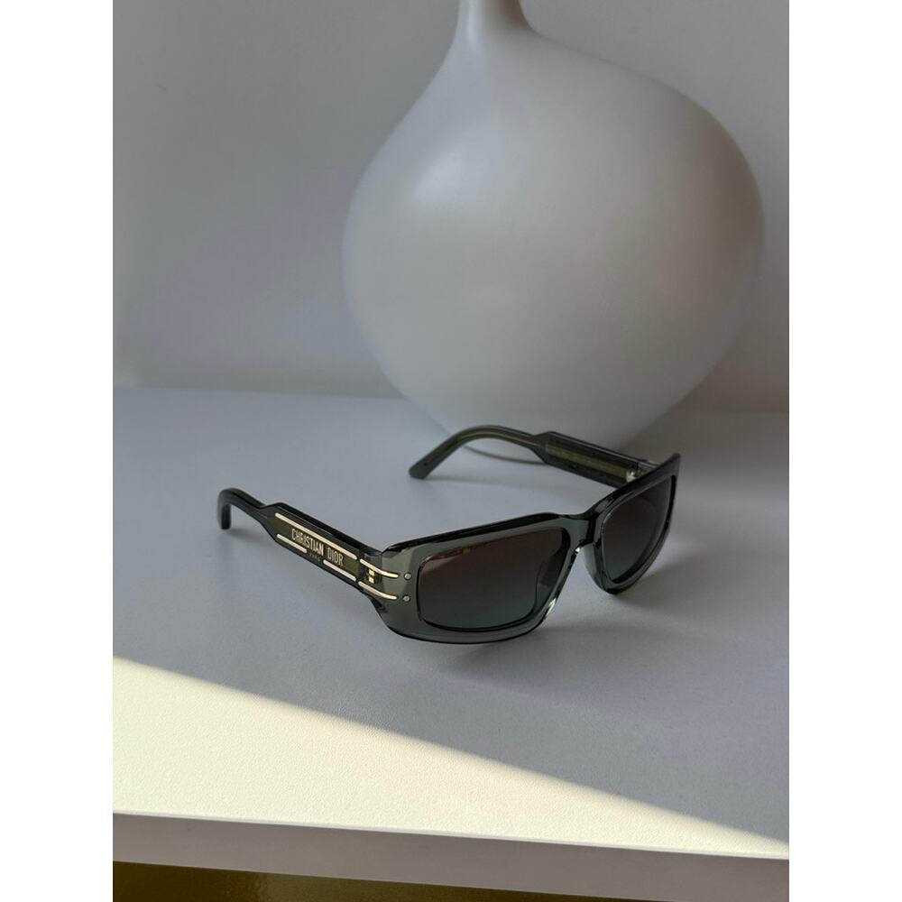 NEW Dior Signature S9U Slim Mask Sunglasses in Green - Picture 6 of 9